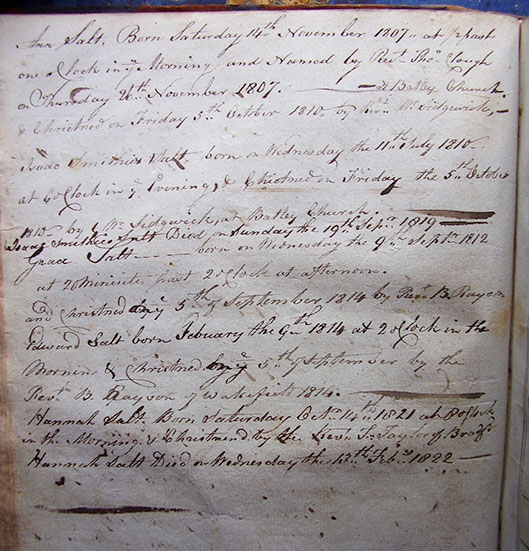 Daniel Salt's family bible