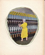 Cap spinning - one of the 14 Henry Carr paintings on display.