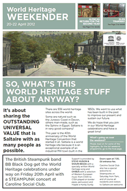 World Heritage Weekend in Saltaire, booklet