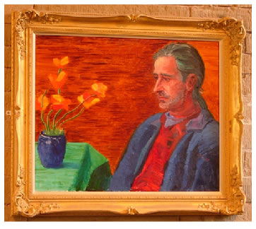 David Hockney's painting of Jonathan Silver - to be found on view at Salts Mill in Saltaire
