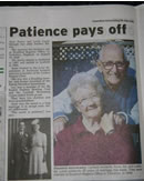 Patience pays off - the newspaper article appearing in New Zealand.